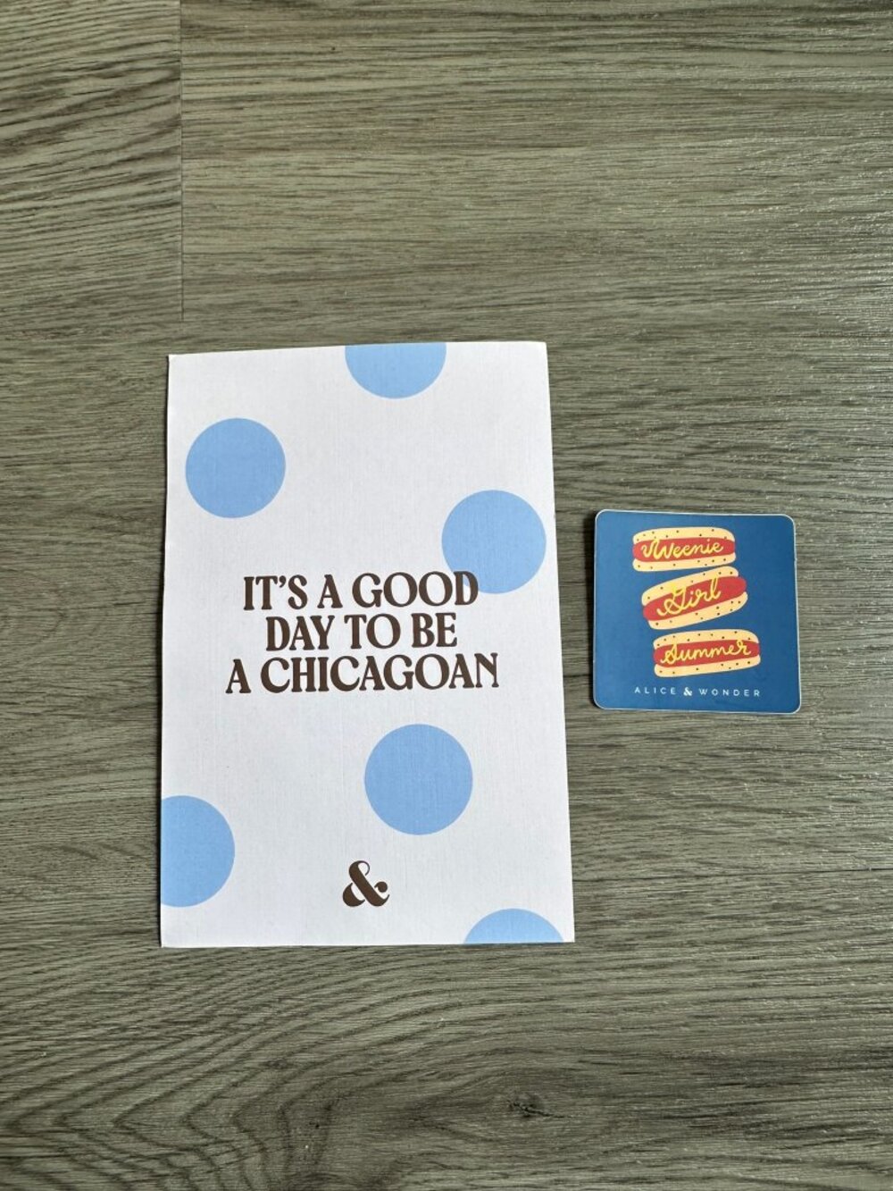 NEW Alice & Wonder Postcard (for a Frame) & Sticker